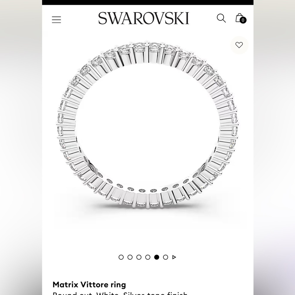 Matrix Vittore ring, Round cut, White, Silver-tone NWT/In Box - Picture 3 of 5